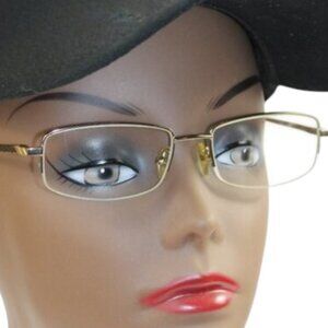 Trump Rectangular Half Rim Gold & Gunmetal Tone Eyeglass Frames